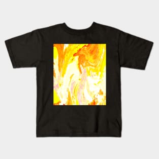 Orange Fluid Abstract Kids T-Shirt